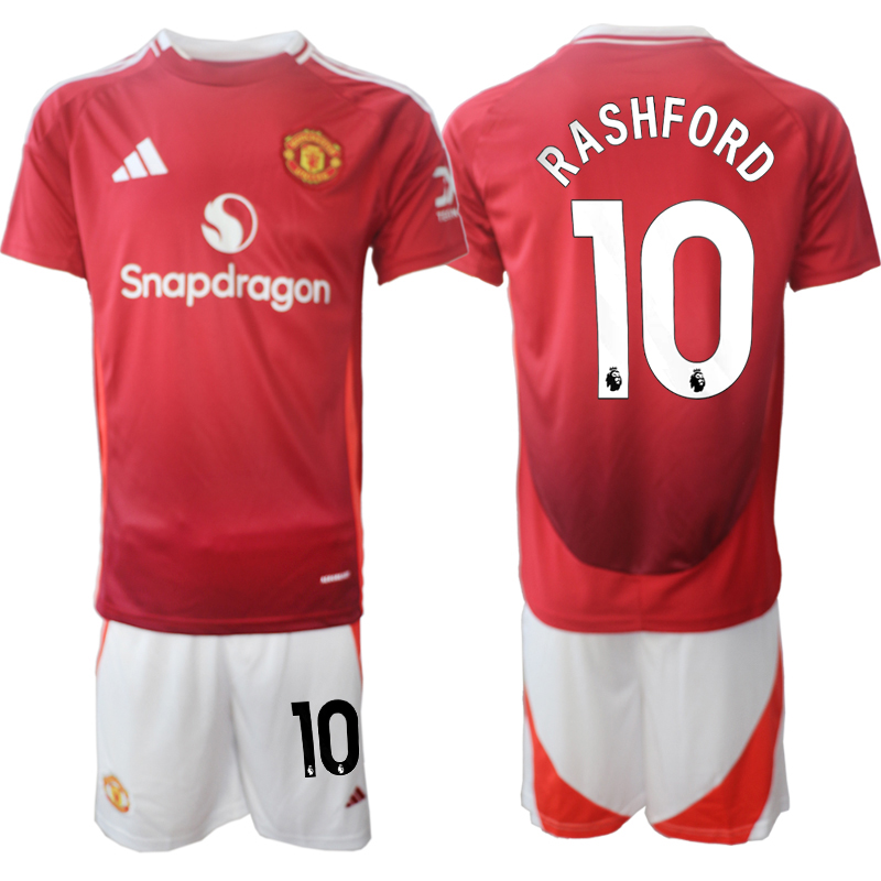 Men 2024-2025 Club Manchester United home Red 10 Soccer Jersey